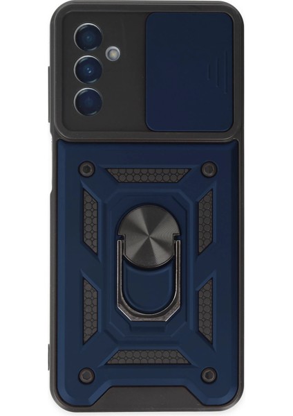 Samsung Galaxy A04S Kılıf Pars Lens Yüzüklü Silikon - Lacivert Arbkd