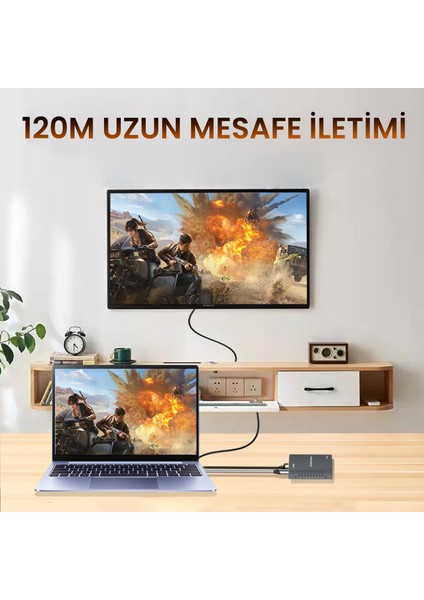 4K 30Hz HDMI Kvm Extender 120 Metre CAT5E/6 HDMI Menzil Genişletici Uzatıcı indirimleri