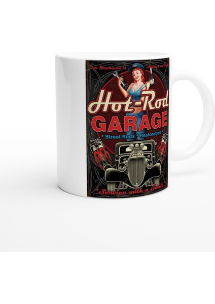 Hot-Rod Mekanik Temalı Retro Kupa Bardak fiyatları