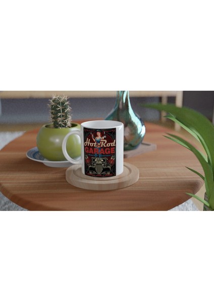 Hot-Rod Mekanik Temalı Retro Kupa Bardak fırsatları