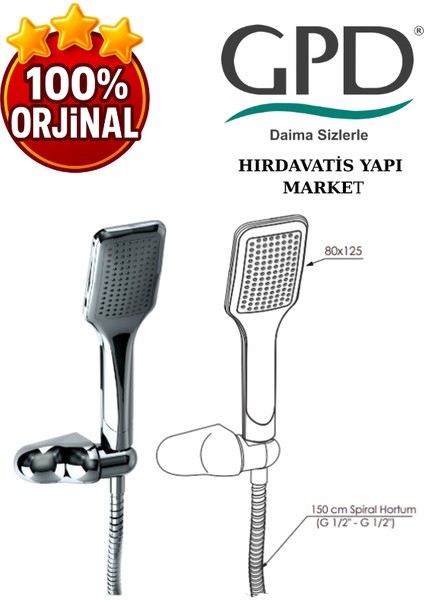 DST37 Askılı Duş Seti (Tek Fonksiyonlu 80X125) modelleri