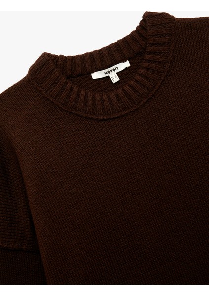 Uzun Kollu Bisiklet Yaka Triko Oversize Kazak modelleri