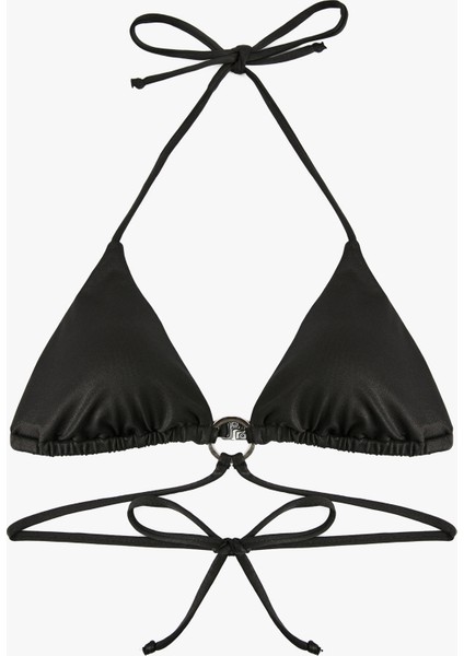 Toka Detaylı Bağlamalı Üçgen Bikini Üstü