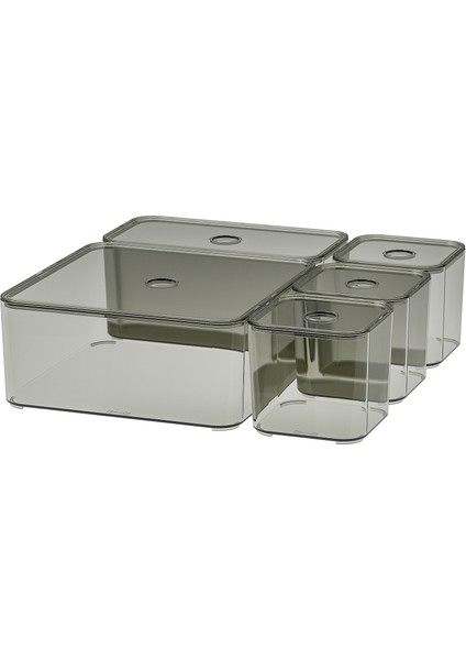 Vısslaån Kutu Seti 5 Parça Depolama Organizer Gri Dolap Düzenleyici