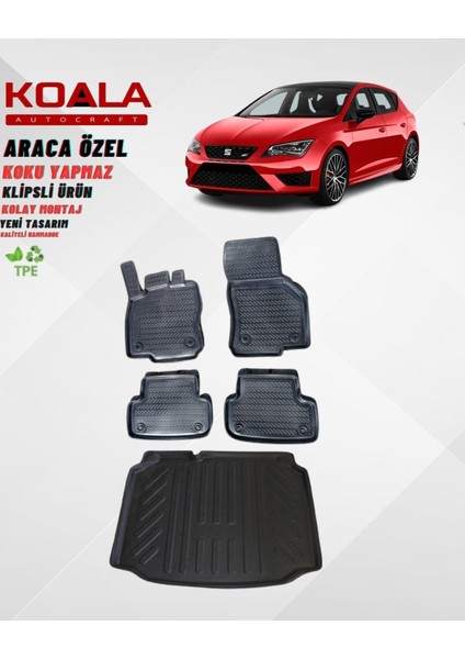 Seat Leon 2013-2020 Arac Özel Havuzlu Paspas ve Bagaj Havuzu