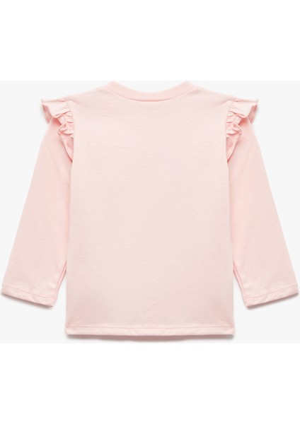 Unicorn Baskılı Pamuklu Uzun Kollu Bisiklet Yaka Tişört fiyatları