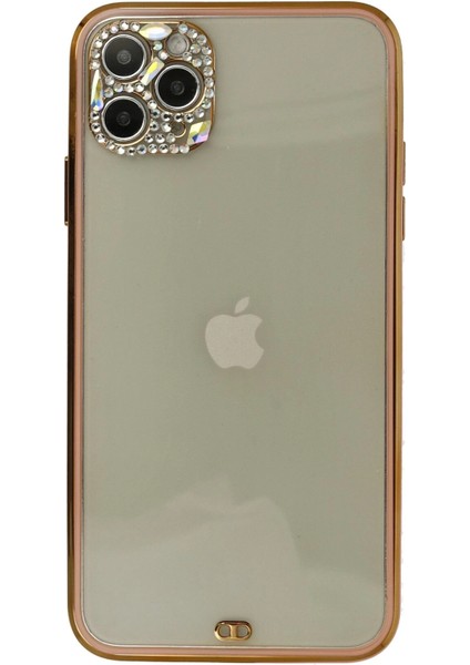 Iphone 11 Pro Kılıf Liva Taşlı Silikon - Pembe Arbkd