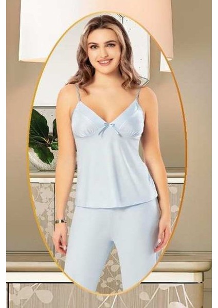 5015 Kadın Mavı Penye Sabahlıklı 3 Lü Pijama Takım fiyatları