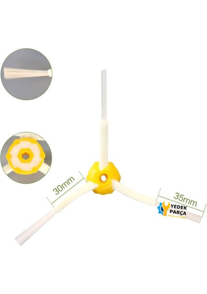 Aeroflow Irobot Uyumlu Roombaa 600 Serisi Süpürge Yan Fırça 3'lü Paket fırsatları