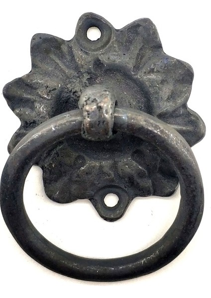 Antika Tarz Dekoratif Pirinç Çiçek Mobilya Kulbu, Kapı Kilit Halkası - 50MM, Oksit