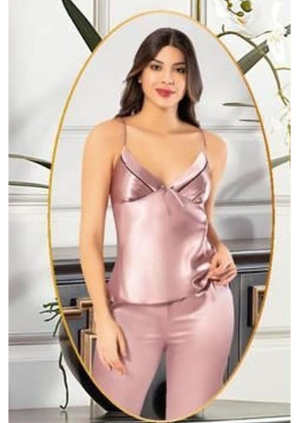 2101 Kadın Vızon Saten Sabahlıklı Pijama Takım fiyatları