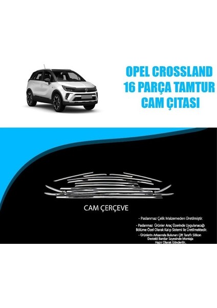 Opel Crossland Uyumlu Tamtur Krom Çerçeve