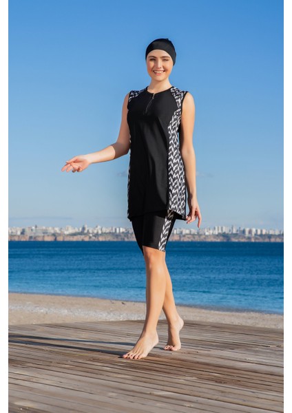 25225-2 Cuplu 0 Kol Yarı Tesettür Mayo fırsatları