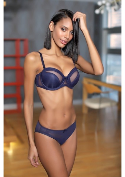 2139 Balenli Kaplı Ince Askılı Desteksiz Sütyen Takım