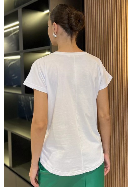 Çiçek Aplikeli Tişört P-00017883 modelleri