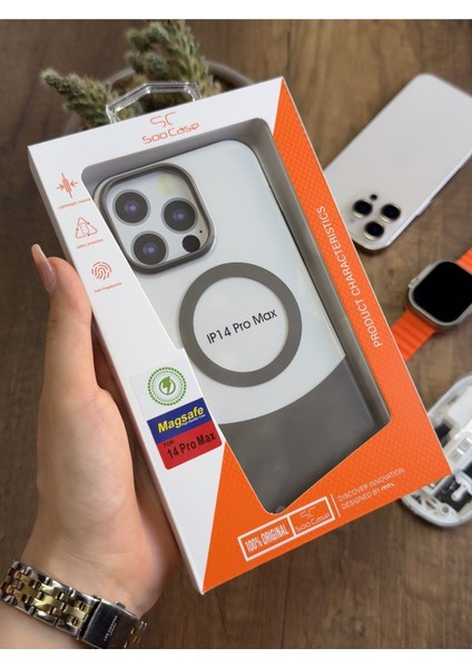 iPhone 14 Pro Max Magsafe Uyumlu Mika Sararmaz Kılıf SOOCASE720 indirimleri