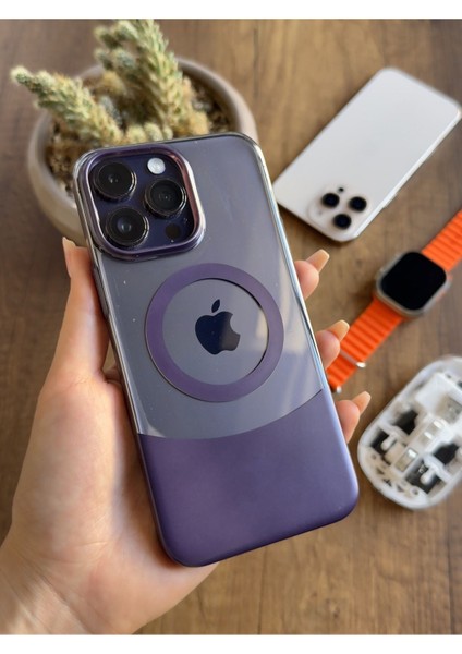 iPhone 14 Pro Max Magsafe Uyumlu Mika Sararmaz Kılıf SOOCASE720
