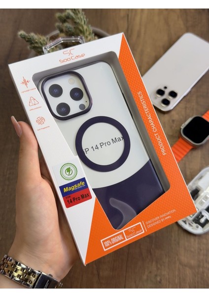 iPhone 14 Pro Max Magsafe Uyumlu Mika Sararmaz Kılıf SOOCASE720 indirimleri