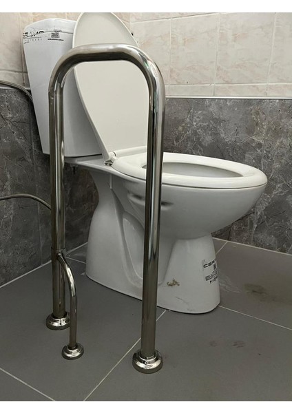 Paslanmaz Krom Çift Ayak Sabit Tutunma Barı Destekli