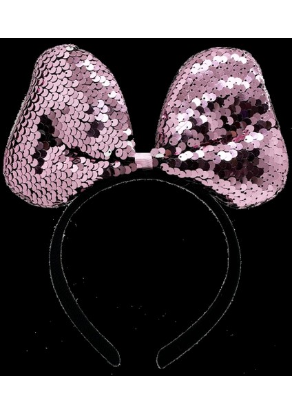 Bfs Renk Değiştiren Pullu Payetli Fiyonk Parti Tacı Pembe Gümüş Renk 20X16 cm fiyatları