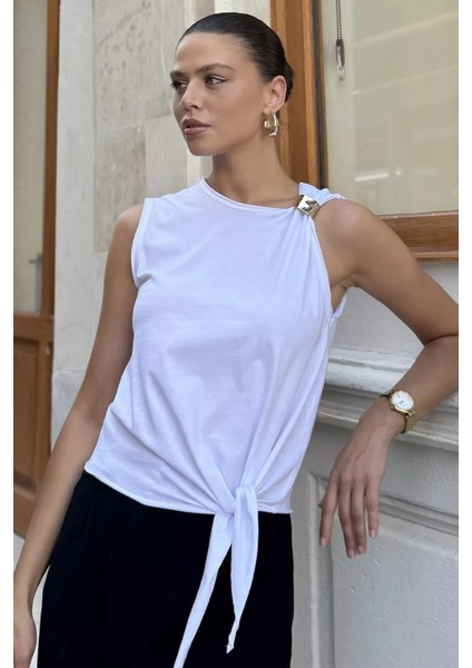 Ön Bağlamalı Omuz Tokalı Kadın Bluz P-00017885 fiyatları