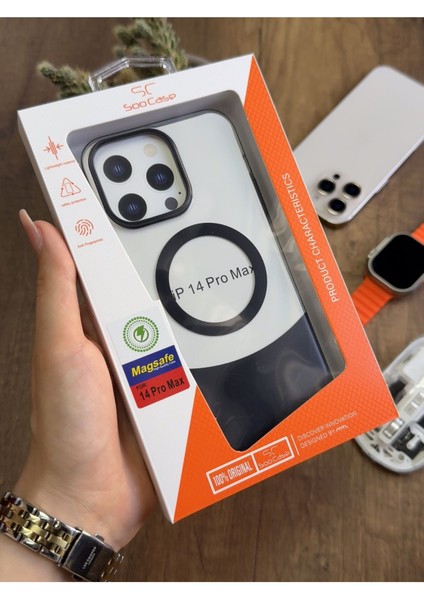 iPhone 14 Pro Max Magsafe Uyumlu Mika Sararmaz Kılıf SOOCASE720 indirimleri