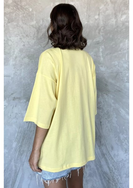 Yan Çıtçıtlı Oversize Tişört ( S-M-L-Xl Uyumludur) P-00010234 modelleri