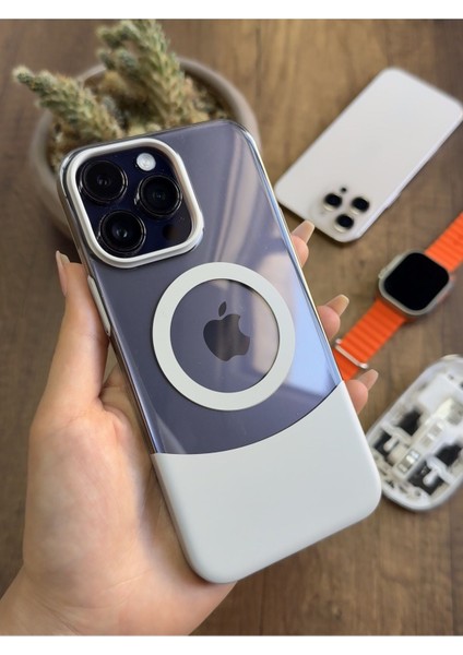 iPhone 14 Pro Max Magsafe Uyumlu Mika Sararmaz Kılıf SOOCASE720