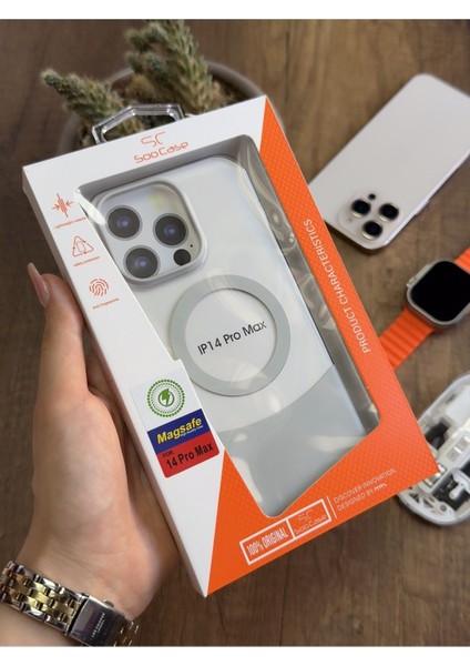 iPhone 14 Pro Max Magsafe Uyumlu Mika Sararmaz Kılıf SOOCASE720 indirimleri