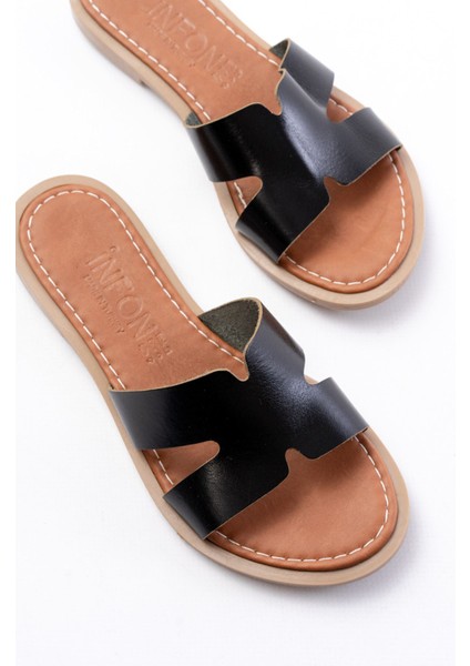 169-6100 Siyah Ortopedik Hakiki Deri Kadın Terlik fırsatları