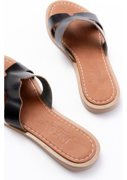 169-6100 Siyah Ortopedik Hakiki Deri Kadın Terlik indirimleri