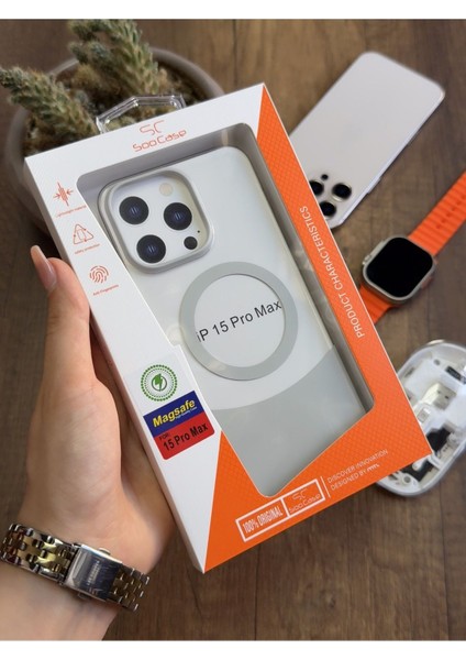 iPhone 15 Pro Max Magsafe Uyumlu Mika Sararmaz Kılıf SOOCASE720 indirimleri