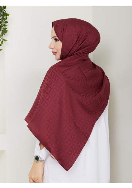 Bordo Jakarlı Şal 75X185 cm fiyatları