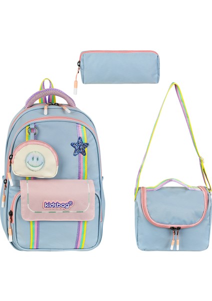 Kawaii Kore Model Lüks Kız Çocuk Ortopedik İlkokul Sırt Çantası Folyolu Beslenme Ve Kalemlik