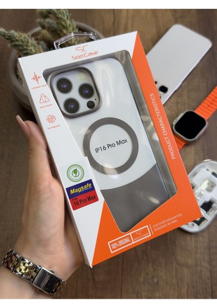 iPhone 16 Pro Max Magsafe Uyumlu Mika Sararmaz Kılıf SOOCASE720 indirimleri