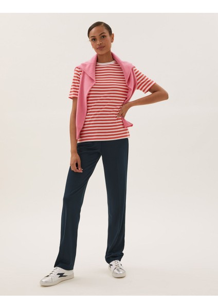 Straight Leg Örme Pantolon