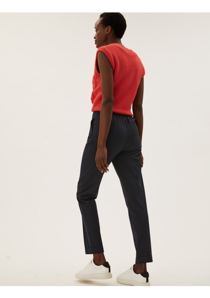 Tapered Fit Kemer Detaylı Pantolon