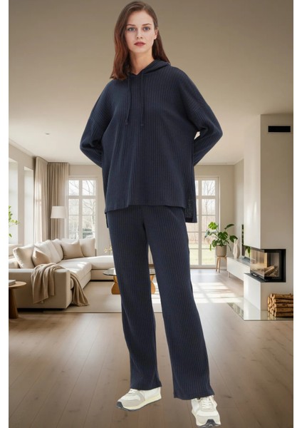 Kapüşonlu Uzun Kollu Pijama Takımı Polyester Pamuk Karışımı Rahat Yüksek Kalite ve Şık fiyatları