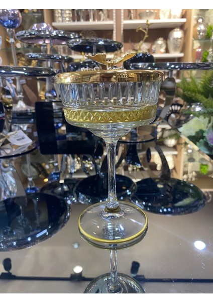 Ayaklı Gold Şekerlik 17 x 10 cm