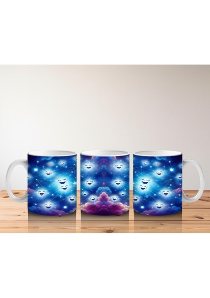 Çocuklara Sütü Sevdiren Gülümseyen Yıldızlar ve Galaksi Desenli Kupa Bardak fırsatları