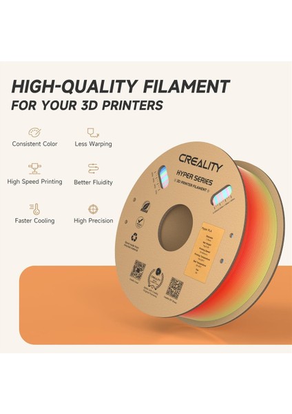 Hyper Rainbow Pla Kısa Yabani Çiçek Filament 1,75MM 1000GR - Urhanshop Yetkili Satış fiyatları