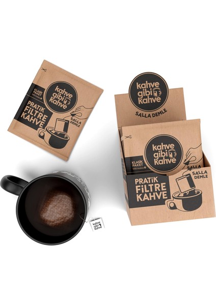 Taptaze Pratik Filtre Kahve Sallama - 10'lu Klasik Paket
