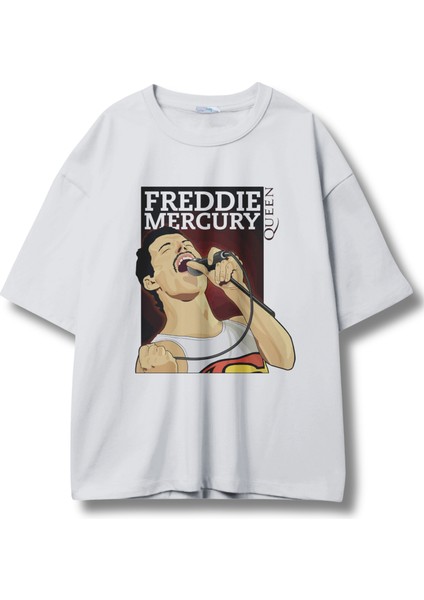 Freddie Mercury Baskılı T-Shirt, Rock-Metal Müzik Baskılı Tişört