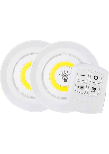 Beyaz 150 Lümen Cob LED Yuvarlak Çift Ampül Kumandalı-Findit
