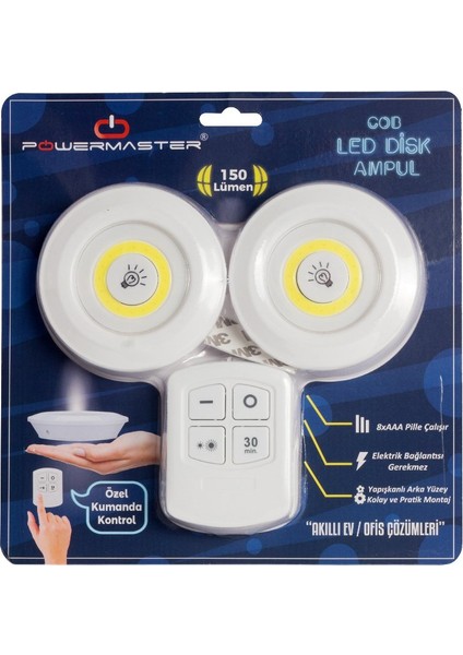 Beyaz 150 Lümen Cob LED Yuvarlak Çift Ampül Kumandalı-Findit fiyatları