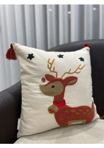 Çocuk Odası Serisi Punch Işlemeli Geyik Model Kırlent Kılıfı fiyatları