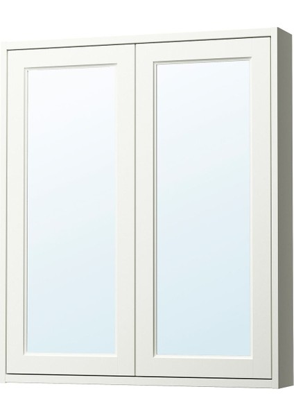 Banyo Duvar Dolabı, Beyaz, 80X15X95 Cm, 2 Ayna Kapaklı