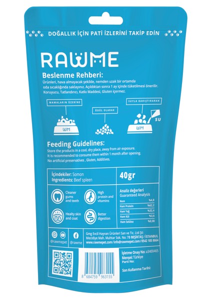 Dondurularak Kurutulmuş 100% Doğal Çiğ Köpek Somon fiyatları