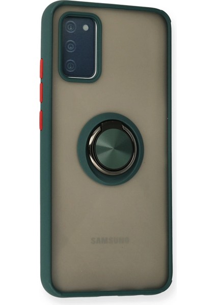 Samsung Galaxy A02S Kılıf Montreal Yüzüklü Silikon Kapak - Yeşil Arbkd fiyatları