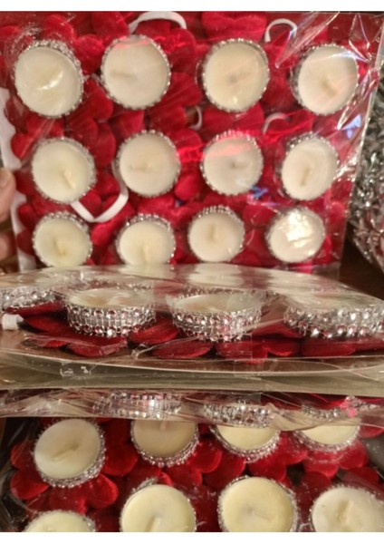 Kırmızı ve Pembe 24LÜ Kına Mum Seti, En Güzel ve Şık Tasarım fırsatları